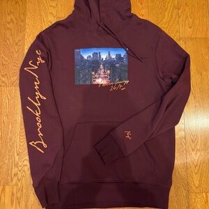 H&M Brooklyn NYC Maroon Hoodie
